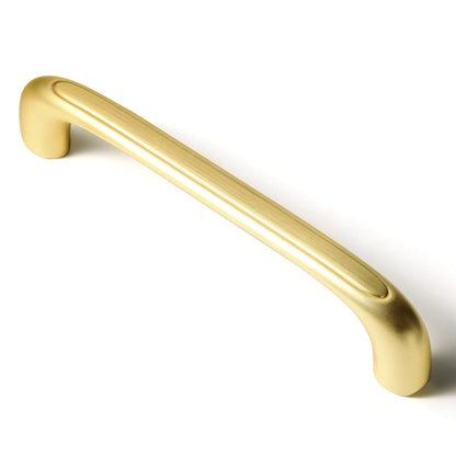 Elegant Antique and Brushed Brass Bar Pull Cabinet Handles with Unique Design 6 Pack