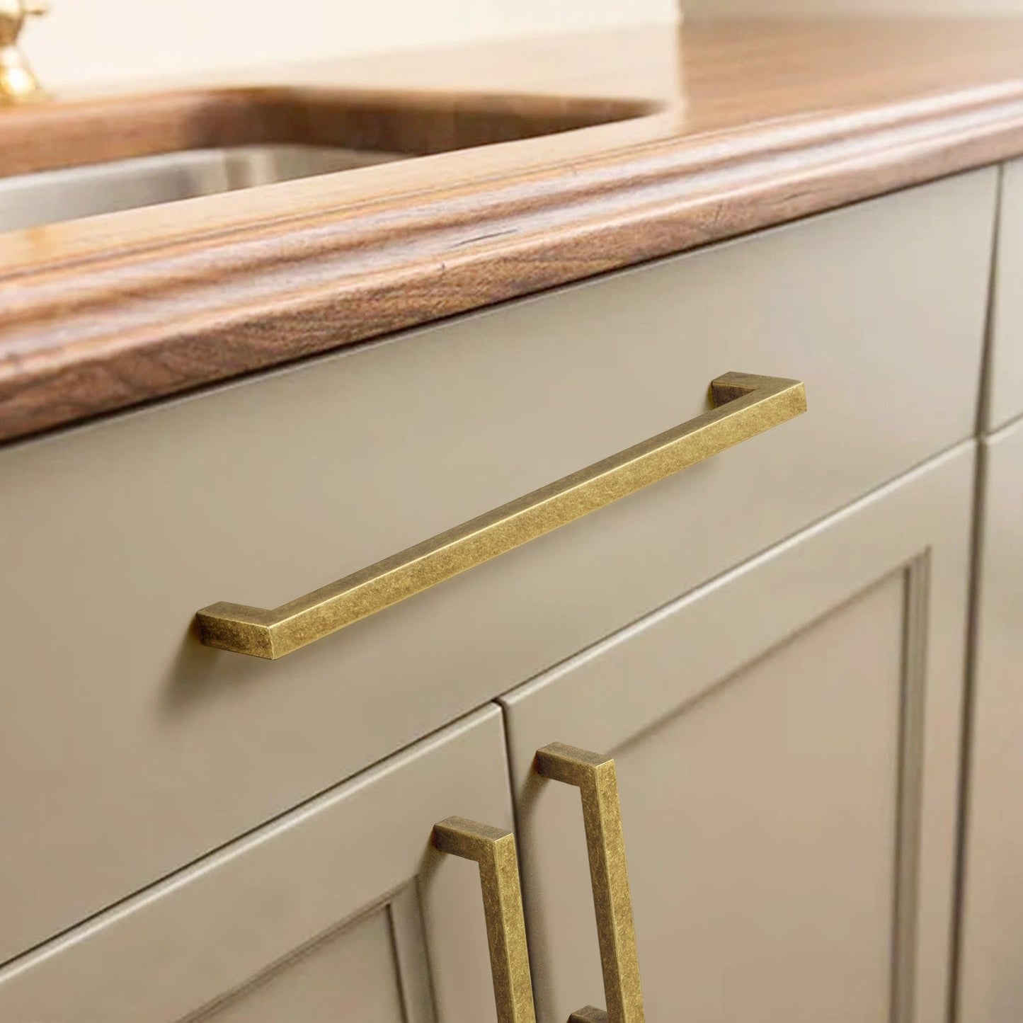 Vintage Bronze Drawer Handles Bar Pulls Solid Kitchen Hardware for Cupboard 6 Pack