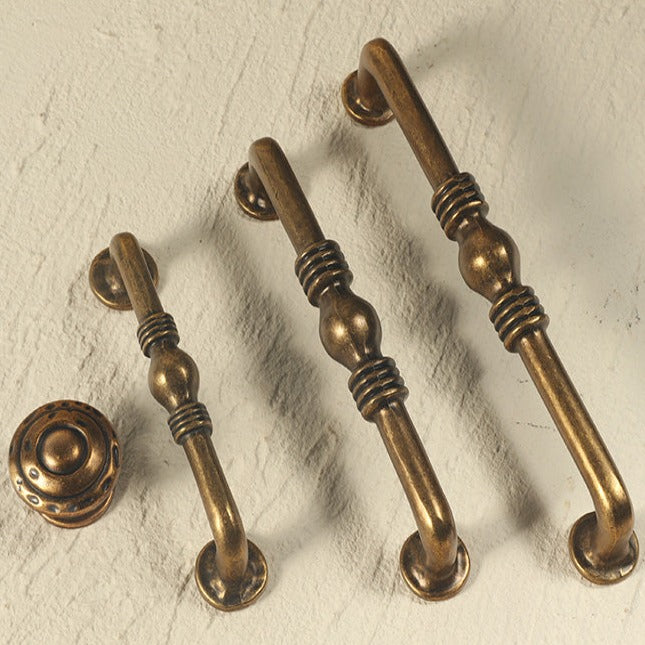 Colonial Style Antique Brass Drawer Pulls Antique Bronze Cabinet Bar Pulls 6 Pack