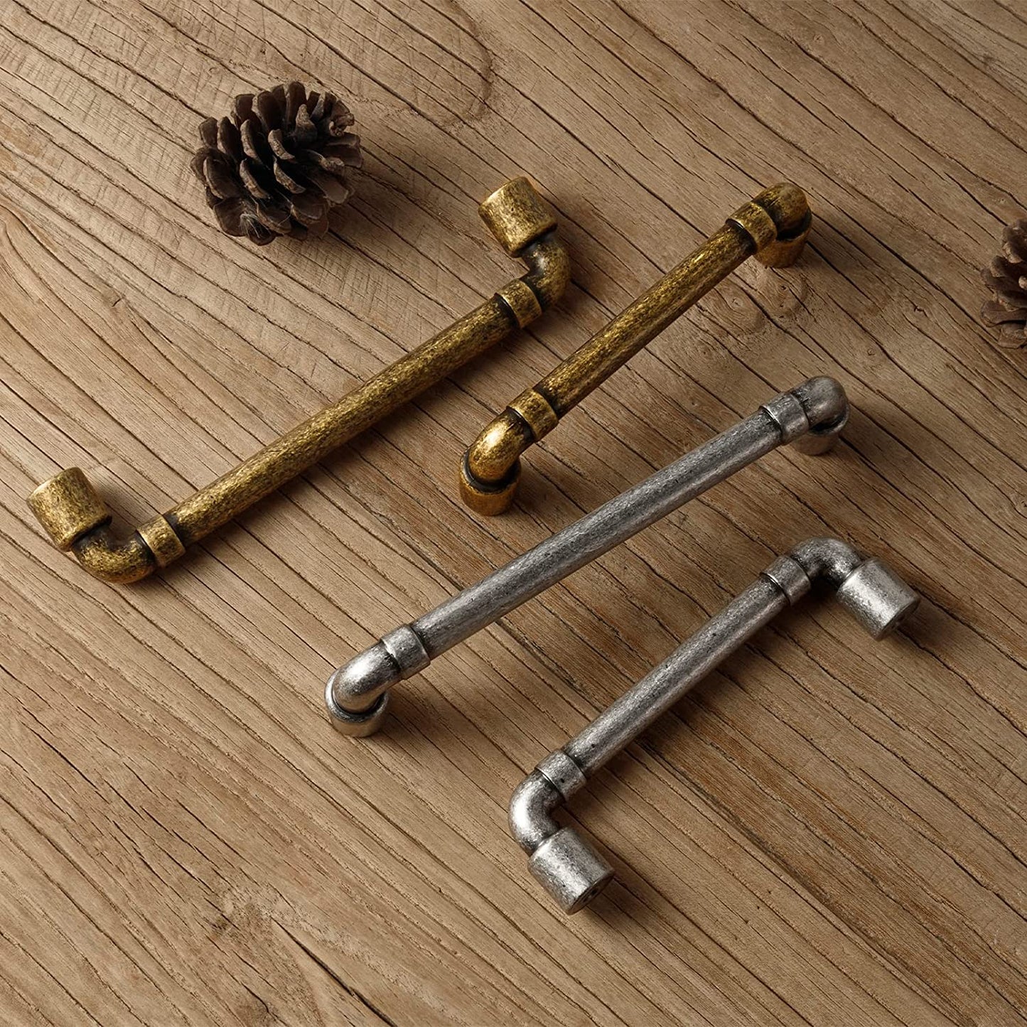 Industrial Retro Style Straight Tube Pull Vintage Solid Cabinet Pulls Drawer Handles 6 Pack