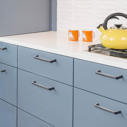 Matte Gray Wide Cabinet Pulls Elegant Kitchen Hardware 10 Pack