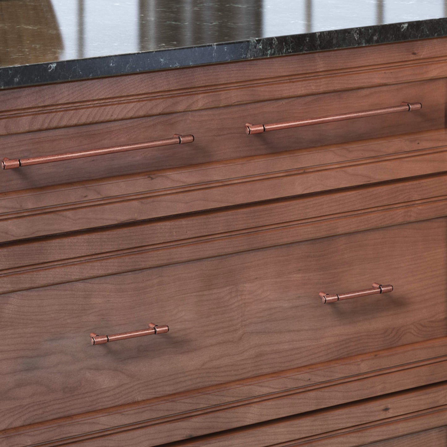 Retro Bar Handle for Dresser Cupboard Vintage Bronze Ancient Pull 6 Pack