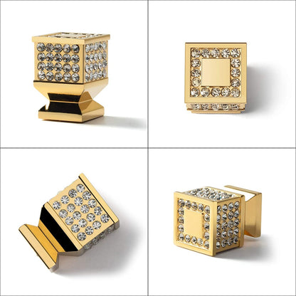 Rhinestone Drawer Knob Luxurious Cabinet Knob Imitation Diamond Wardrobe Door knobs 6 Pack