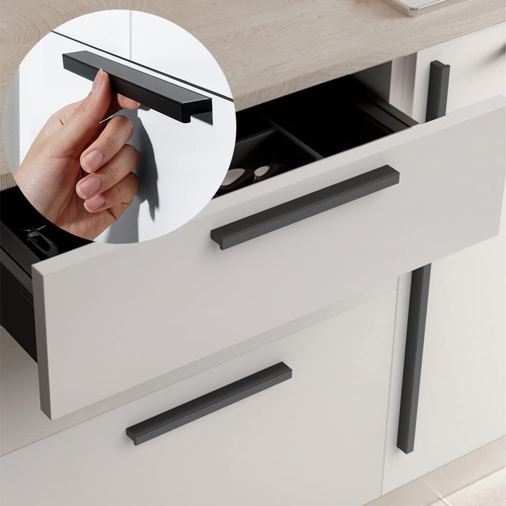 Modern Drawer Handles Kitchen Cabinet Pulls Right Angle Finger Pulls 12 Pack